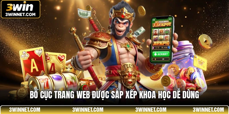 JILI 3WIN - Hệ Thống Trò Chơi Quay Hũ Chuẩn Quốc Tế 2 Bố cục trang web được sắp xếp khoa học dễ dùng